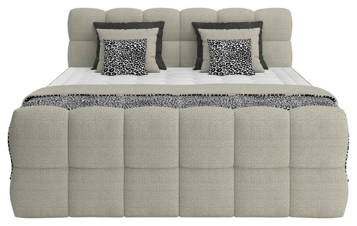 Boxspring Krevet Brisbane - crna/ecru, Trend, drvni materijal/drvo (120/200cm) - Premium Living