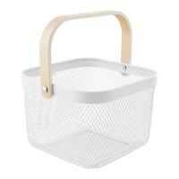 Univerzális Kosár Betty - fehér, Modern, fa/fém (26.8/25.5/17.5cm) - Mömax