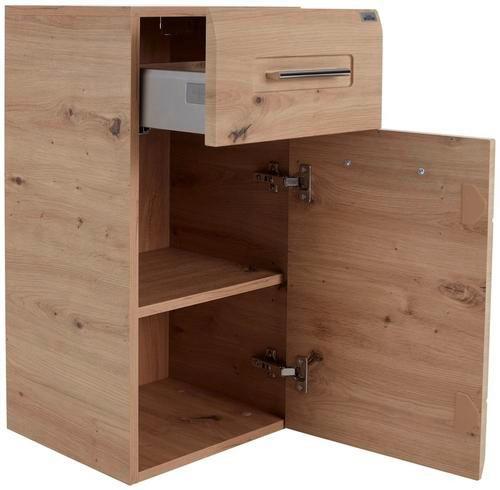 Spodnja Omarica Avensis 302 - barve kroma/barve hrasta, Moderno, kovina/leseni material (35/72/33cm) - Mömax