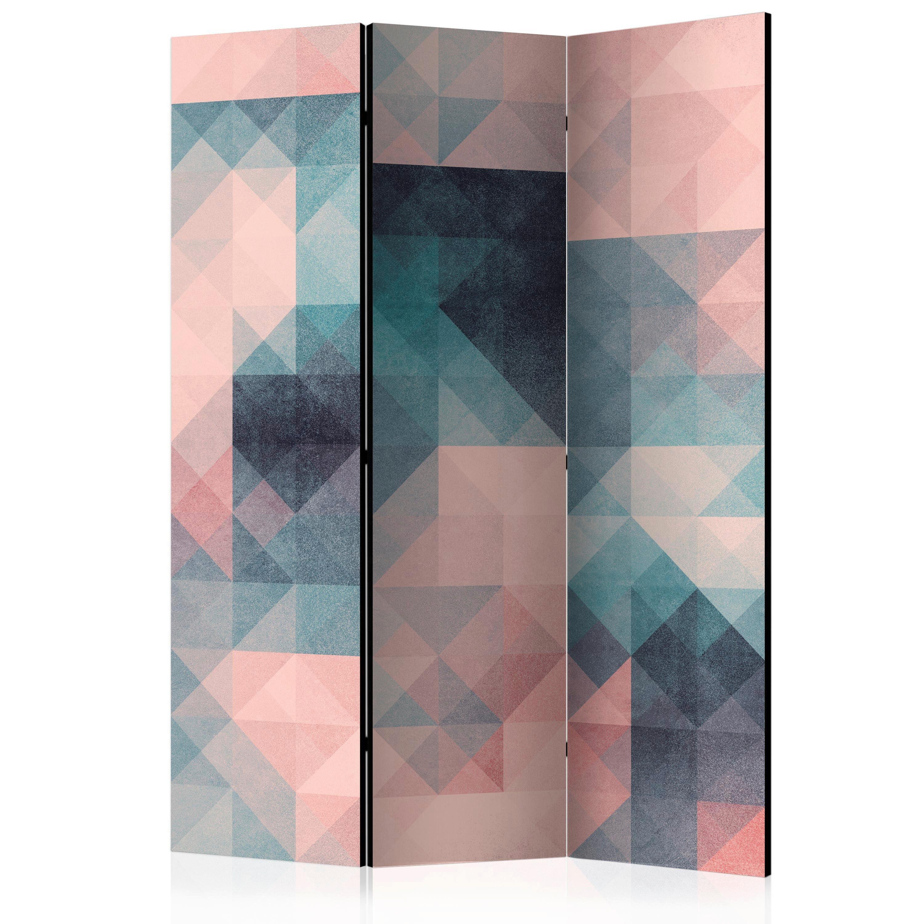 Paravan Pixels, 3-Delni, Dvostranski - večbarvno, Basics, tekstil/les (135/172/3cm) - artgeist