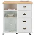 Küchenwagen Lamina - Hellgrau/Naturfarben, MODERN, Holz (80/89/45cm) - MÖMAX modern living