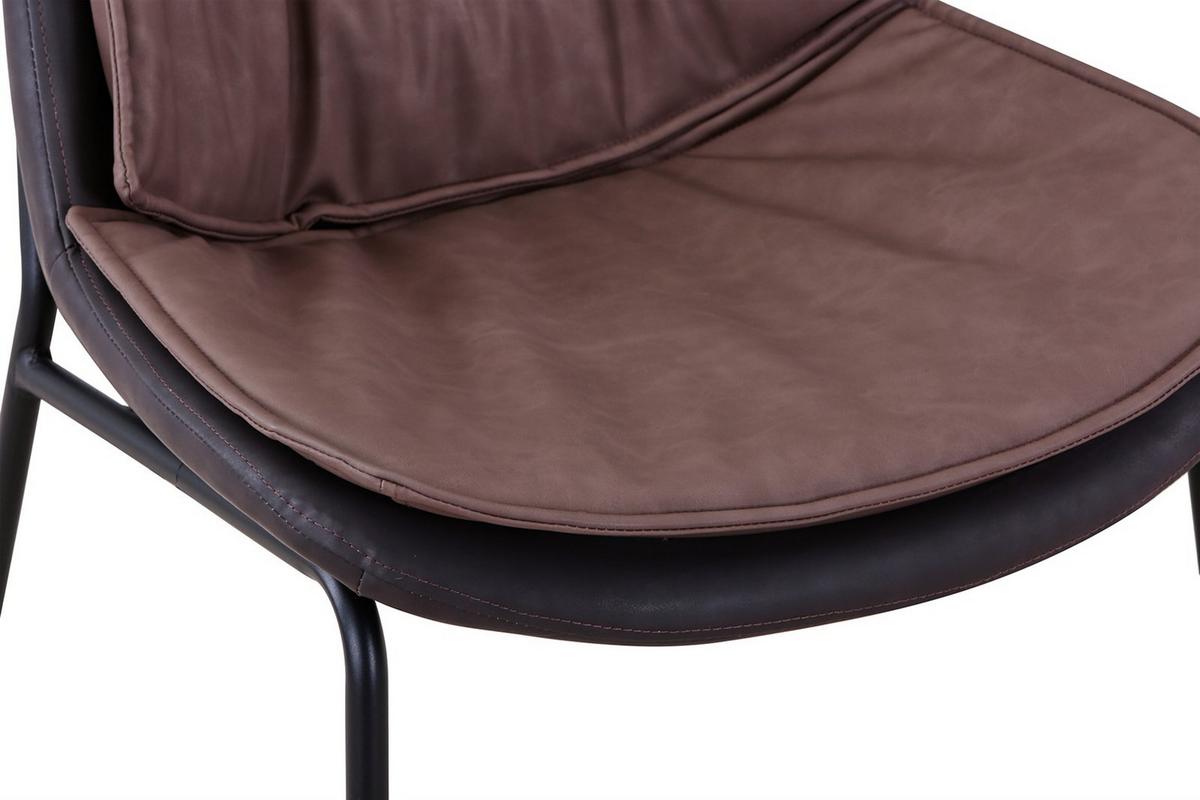 STUHL BRADY 200 - Hellbraun/Dunkelbraun, Design, Textil/Metall (54/84/64cm) - Kayoom