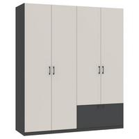 Garderobna Omara Mila, Kašmir, Antracit - kašmir/črna, Konvencionalno, umetna masa/leseni material (180/210/54cm)