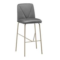 Barhocker  Tara Grau Samt Gepolstert - Champagner/Grau, MODERN, Holz/Textil (53/110/57cm) - Bessagi Home