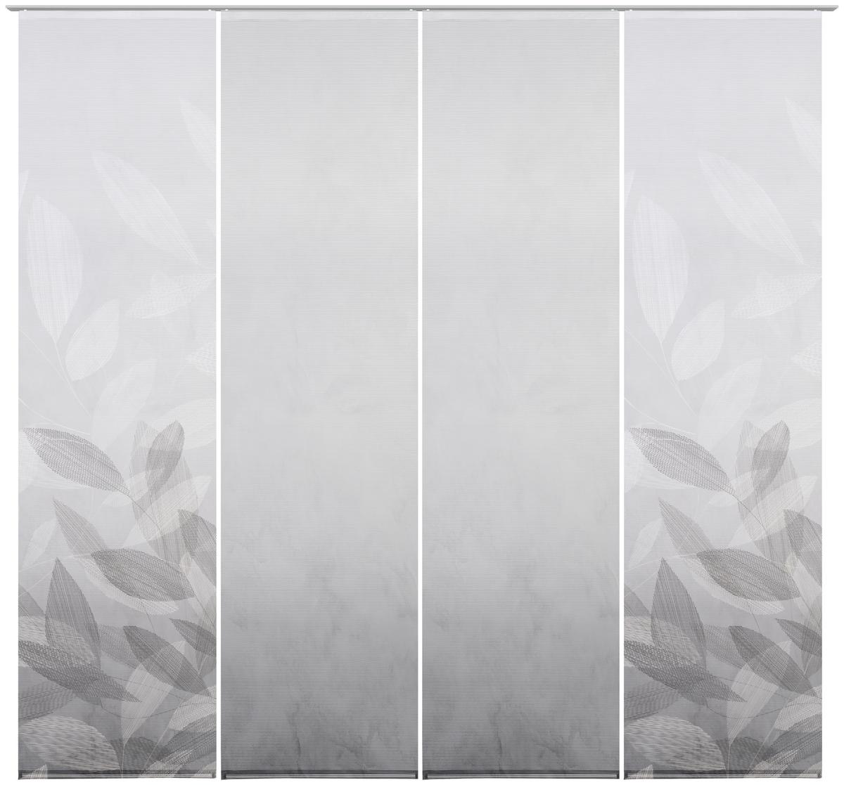 ZASŁONA PANELOWA ABIGAIL - szary, Natur, tkanina (60/245cm) - Novel