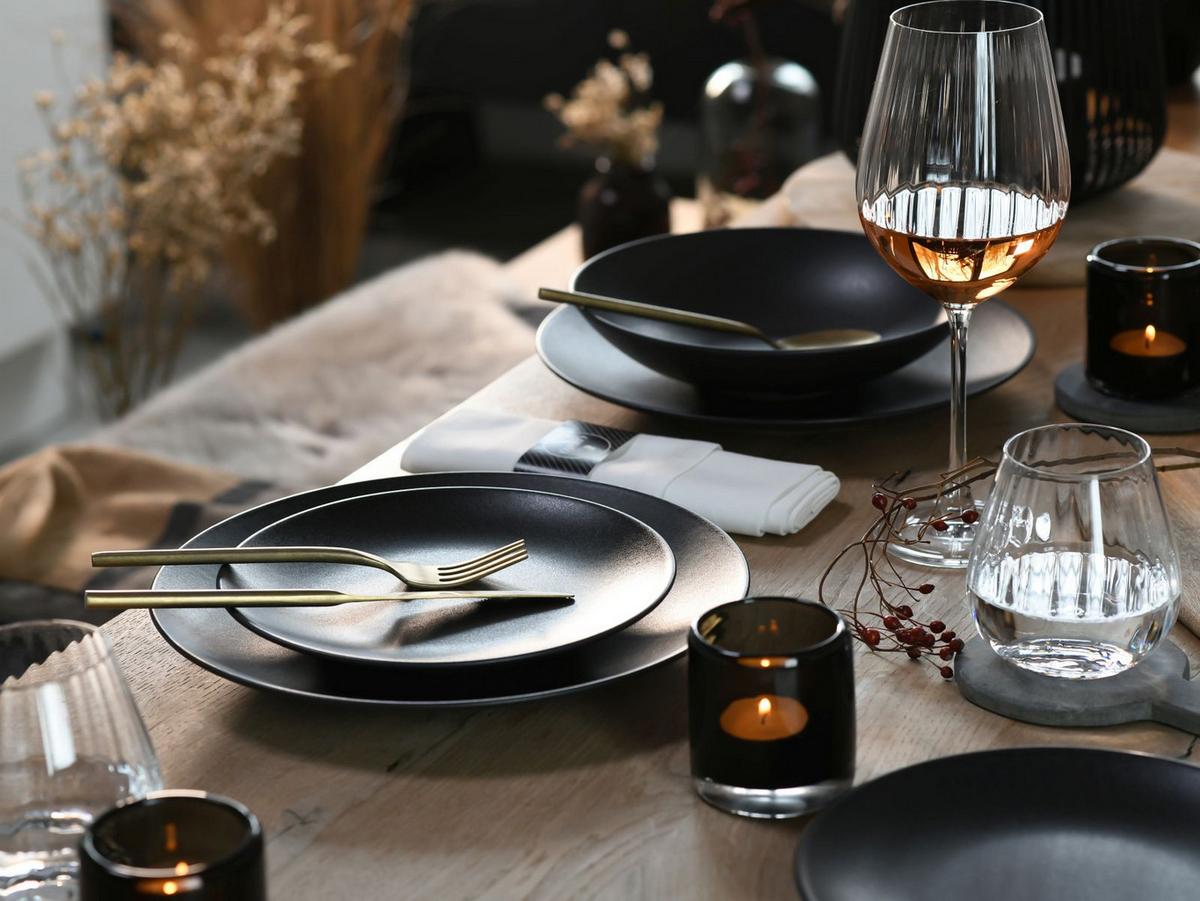 Tafelservice Soft Touch Black in Schwarz 12-teilig - Schwarz, MODERN, Keramik - Creatable