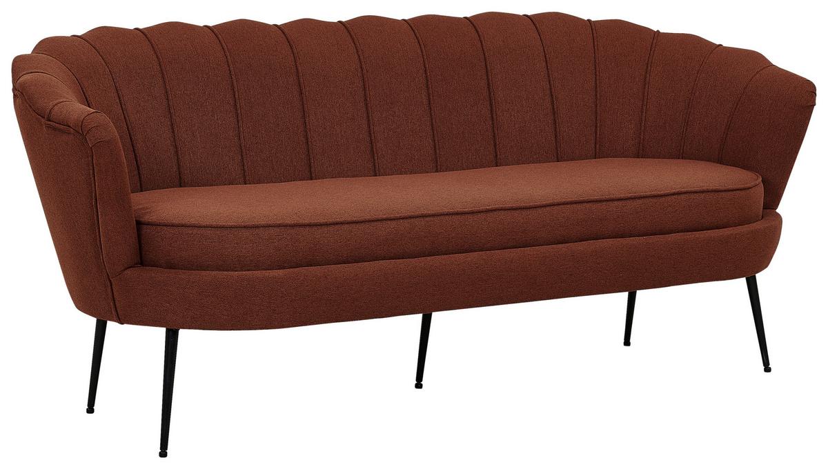 Sofa Calais ca. 180 cm Rostfarben - Rostfarben/Schwarz, Design, Textil/Metall (180/78.5/78cm) - Livetastic