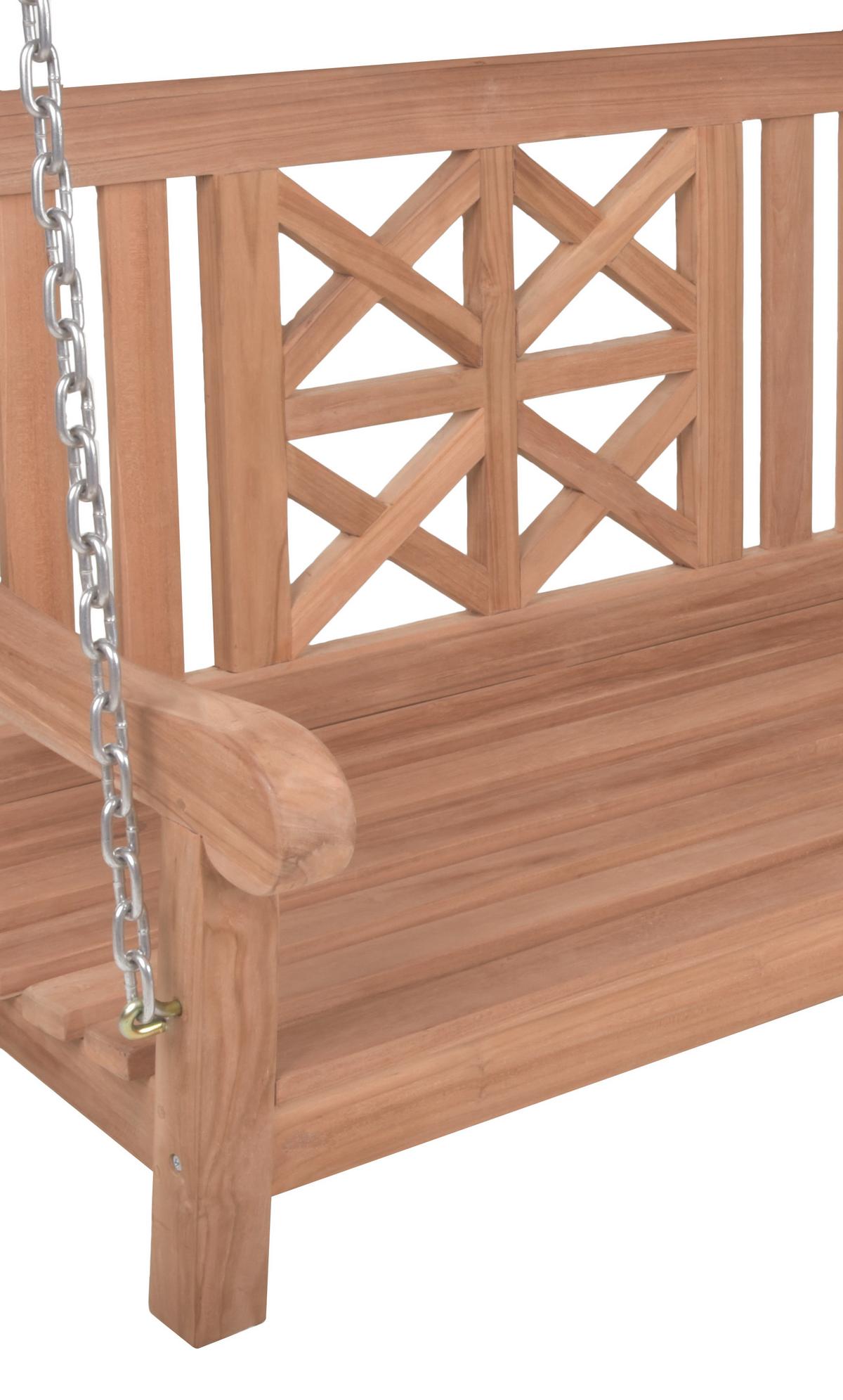 Hängebank Latoa ca.66x62x120cm Teakholz massiv - Braun/Teakfarben, MODERN, Holz (66/62/120cm) - Gardenson