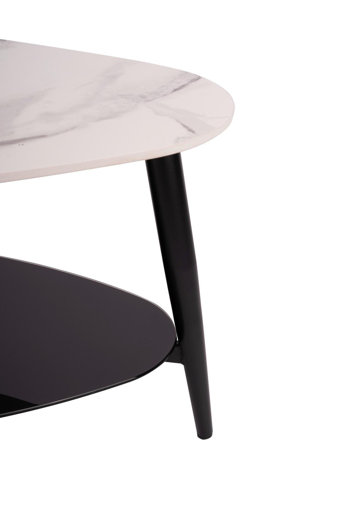 Măsuță de cafea STONE - alb/negru, Modern, ceramică/sticlă (90/41/57cm) - Modern Living