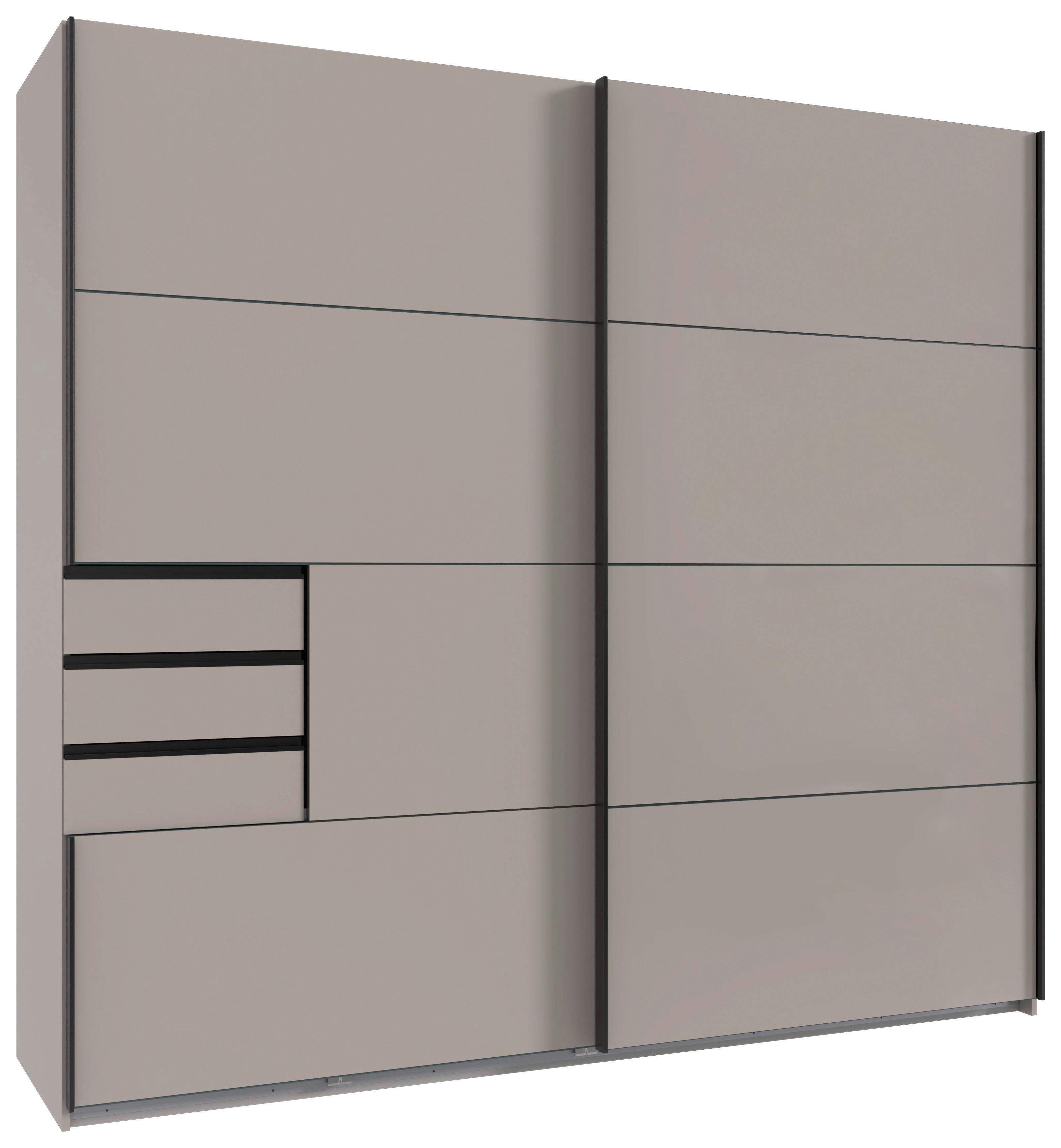Schwebetürenschrank Saigon Beige/Greige - Greige/Beige, KONVENTIONELL, Glas/Holzwerkstoff (225/208/64cm) - Premium Living