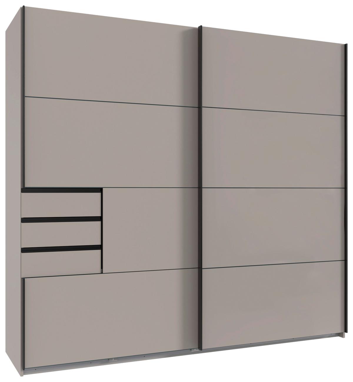 Schwebetürenschrank Saigon Beige/Greige - Greige/Beige, KONVENTIONELL, Glas/Holzwerkstoff (225/208/64cm) - Premium Living