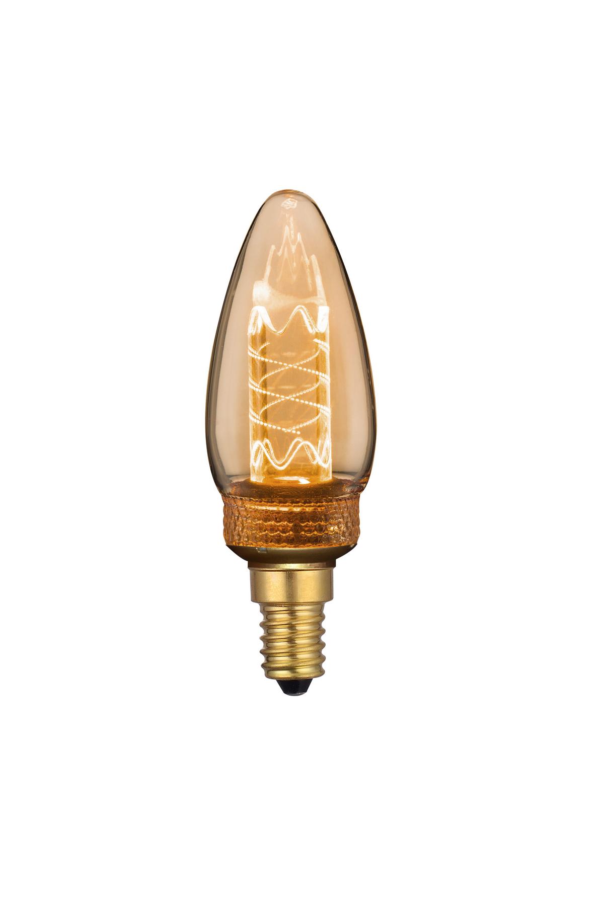 LED-Leuchtmittel Acrli max. 2 Watt - Bernsteinfarben, ROMANTIK / LANDHAUS, Glas (3,5/10cm) - Mömax