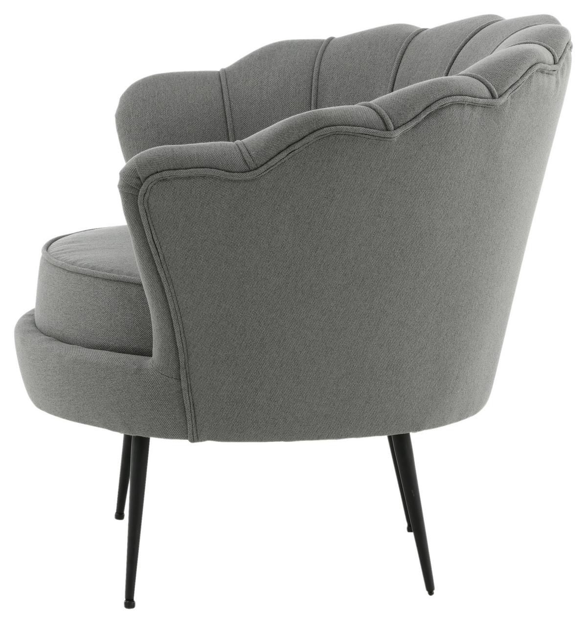 Sessel Calais ca. 83x76 cm Grau - Schwarz/Grau, Design, Textil/Metall (83/76/77cm) - Livetastic