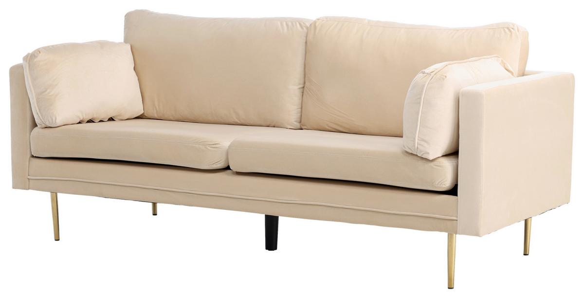 2-SITZER-SOFA BOOM - Beige/Goldfarben, Design, Textil/Metall (203/84/90cm) - Livetastic