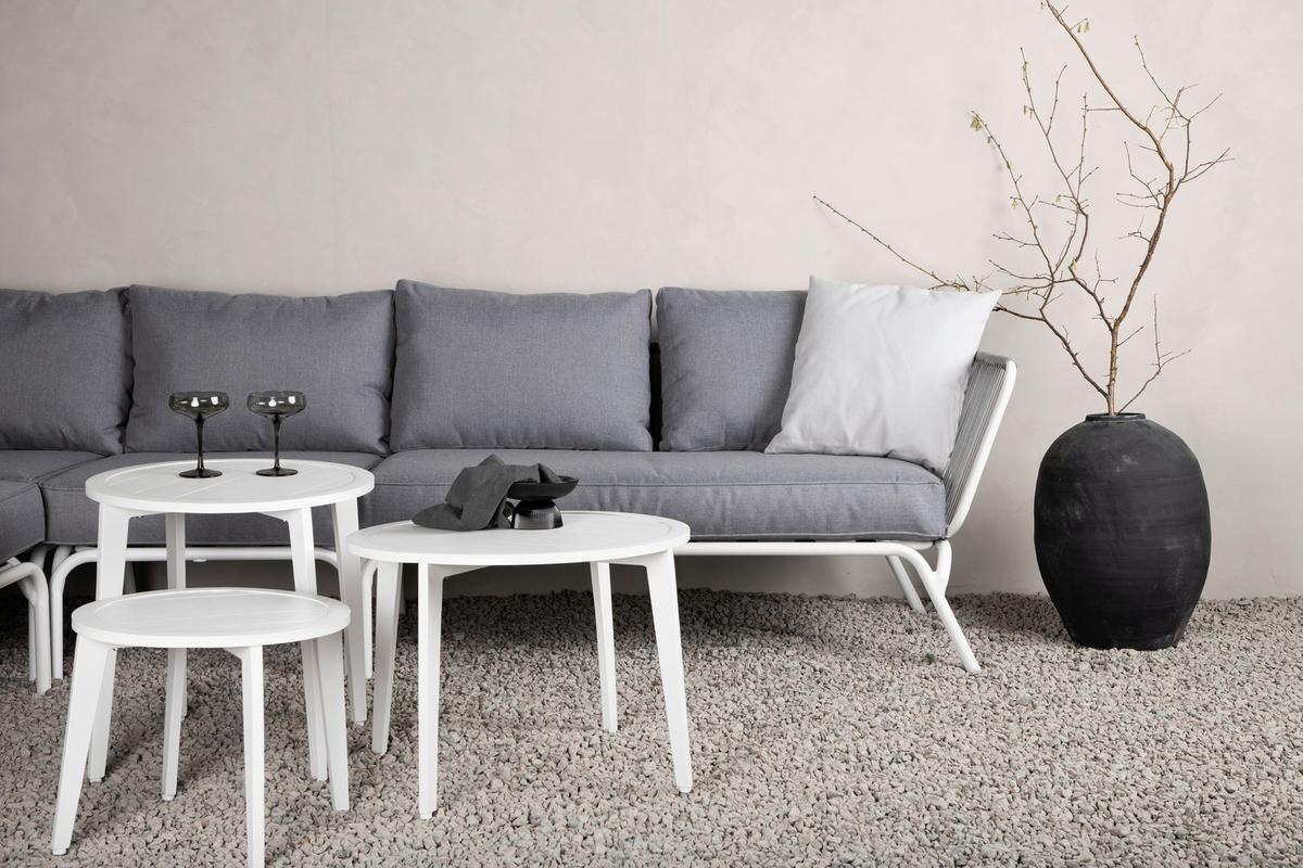Dining-Loungeset Roxo ca. 283x221 cm Grau/Weiß - Weiß/Grau, KONVENTIONELL, Textil/Metall - Gardenson