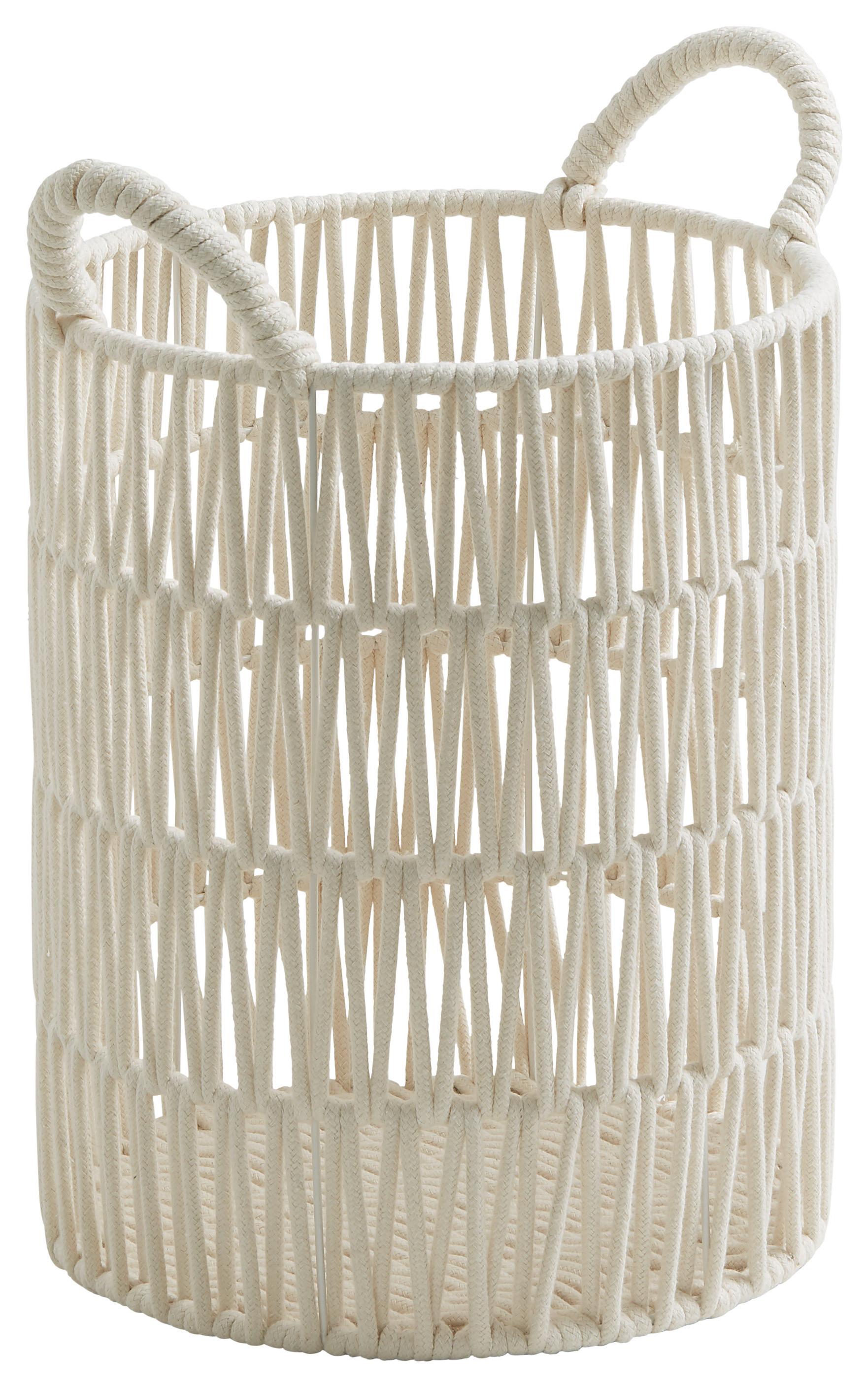 Korb Lou aus Metall in Weiß - Weiß, MODERN, Textil/Metall (32/40cm) - Mömax