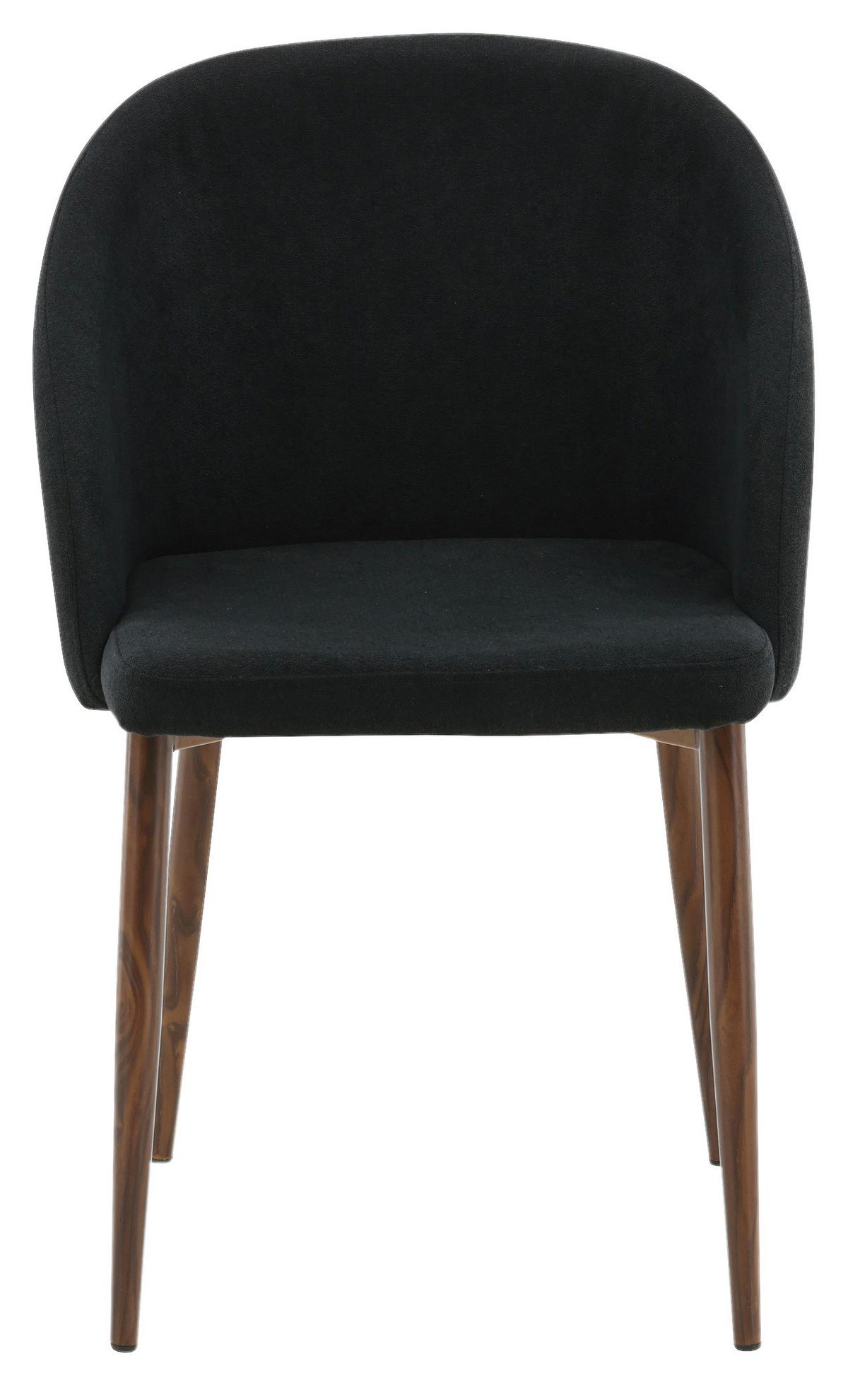 STUHL-SET ARCH - Walnussfarben/Schwarz, Design, Holz/Textil (48,5/83/55cm) - Livetastic