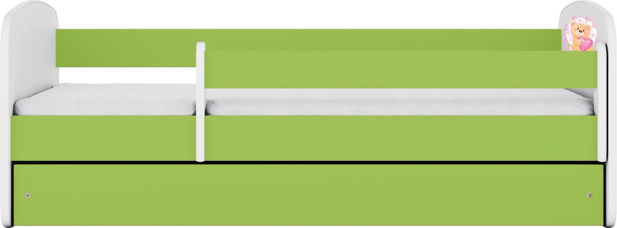 Otroška Postelja Babydreams, Bela, Zelena, 80x160cm - zelena/bela, Moderno, tekstil/leseni material (80/160cm) - MID.YOU