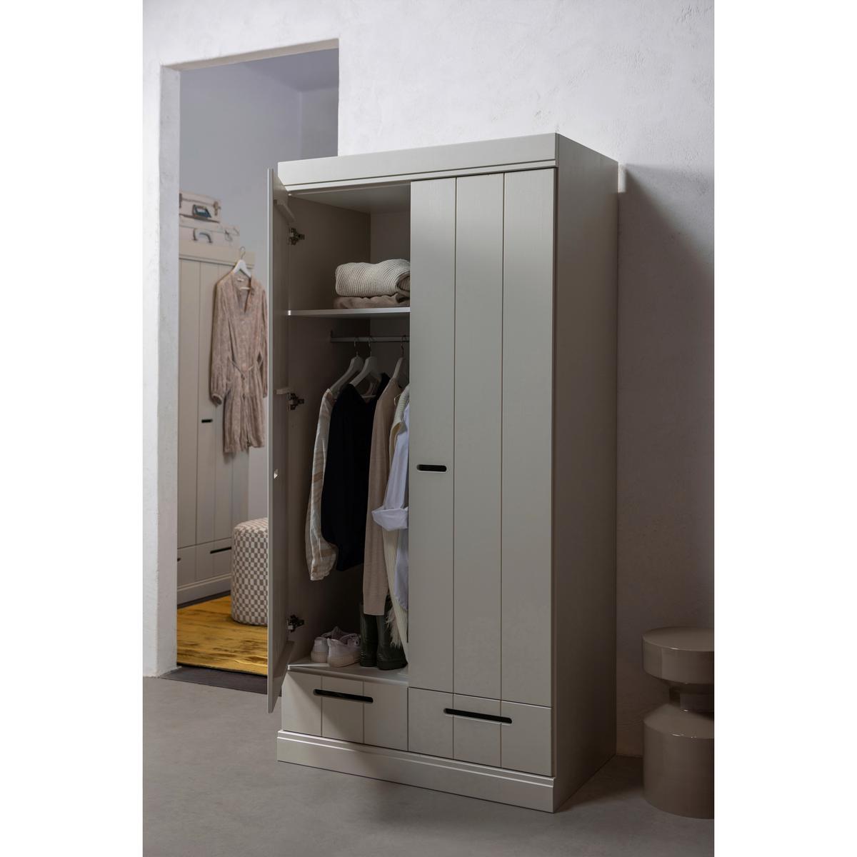 Drehtürenschrank Connect Grau - Grau, Basics, Holz (94/195/53cm) - MID.YOU