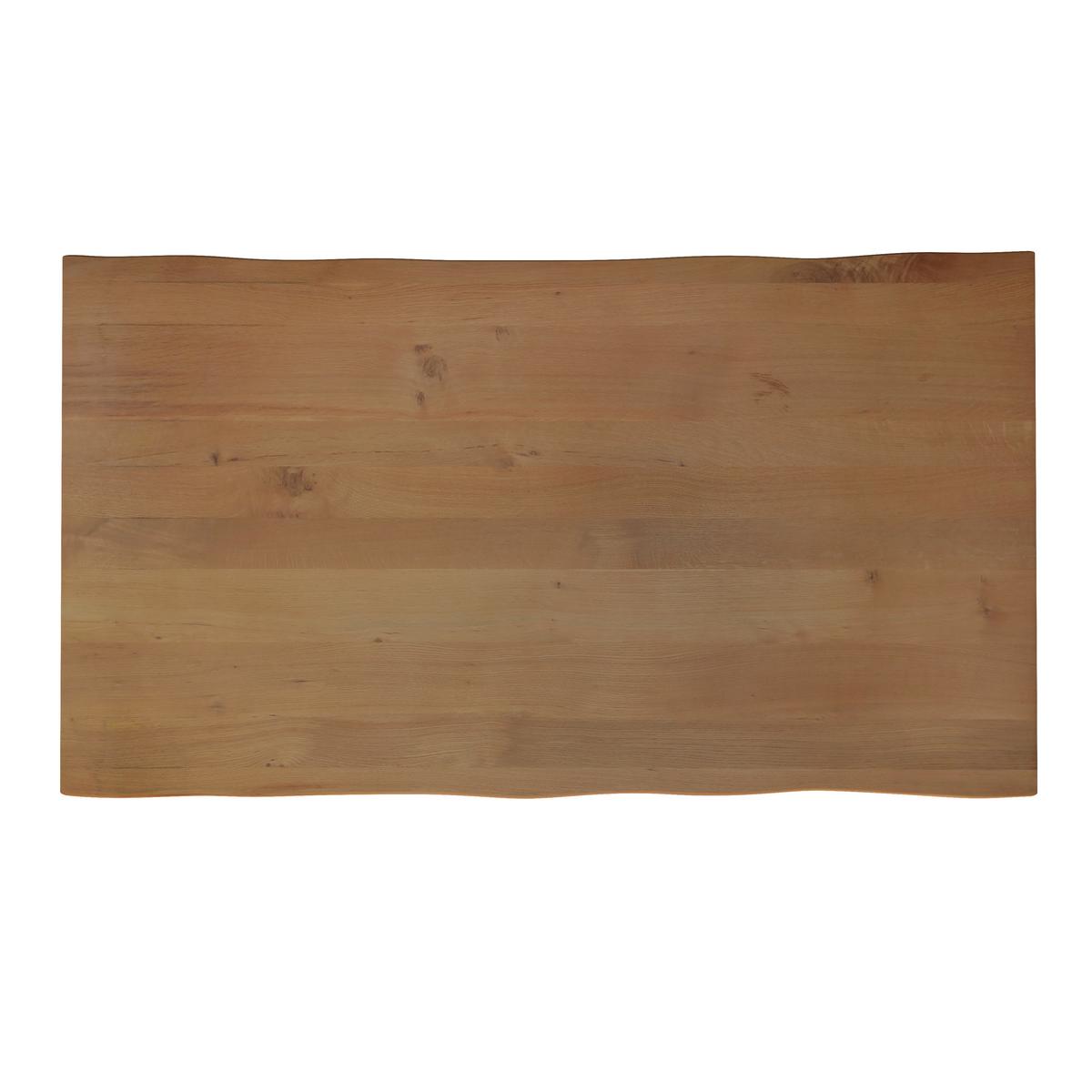 Esstisch Dan in Holz Eiche massiv ca. 180x90 cm - Eichefarben/Schwarz, MODERN, Holz/Metall (180/90/76cm) - Bessagi Home