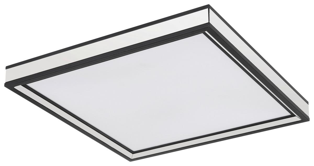 Stropna Led-svetilka Jessy - črna/opal, Basics, kovina/umetna masa (30/30/6,5cm) - Globo