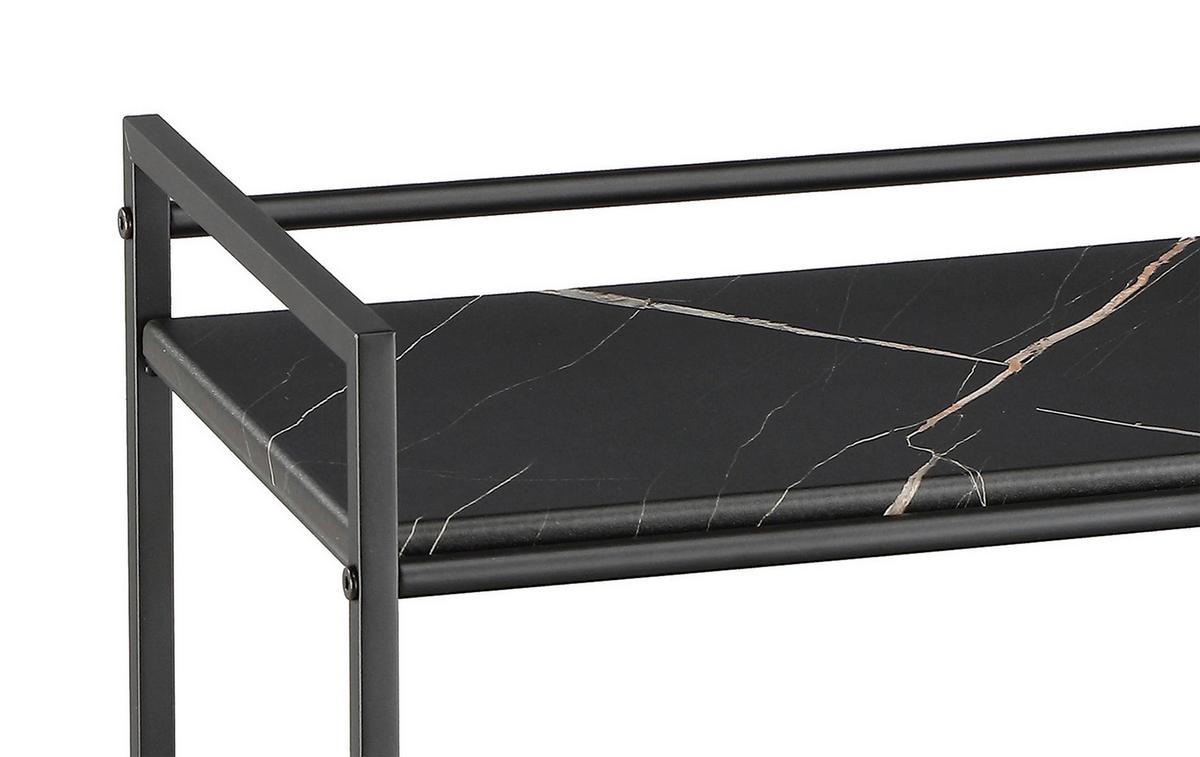 Etajeră MILA - negru, Modern, metal/material pe bază de lemn (43/71/30cm) - Modern Living