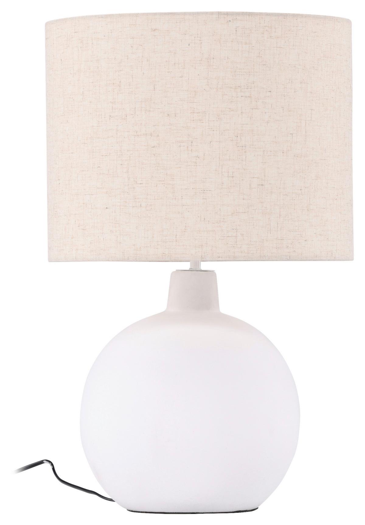 TISCHLEUCHTE TORCELLO - Beige/Weiß, Basics, Stein/Textil (32/51/32cm) - P & B