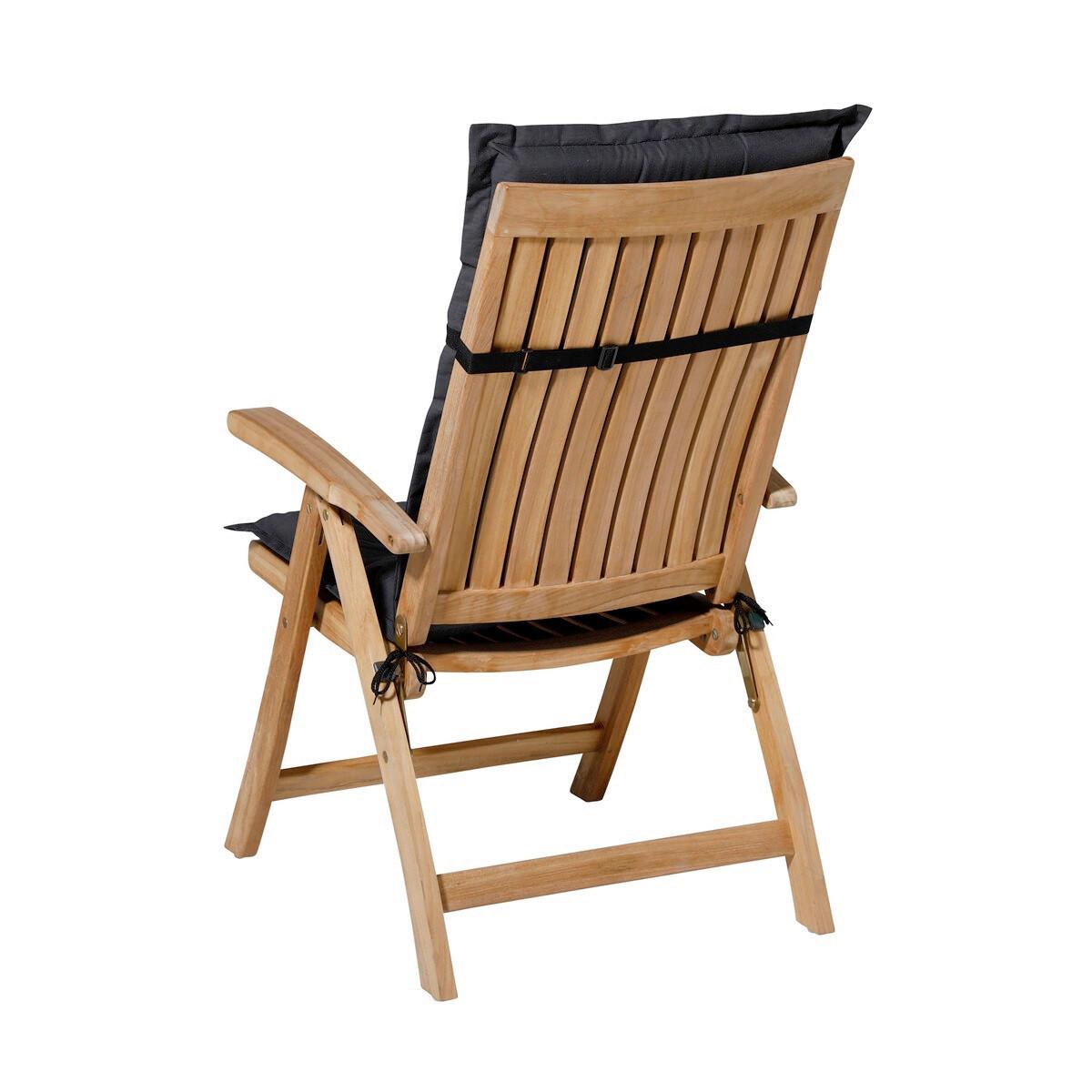 SESSELAUFLAGE BASIC BLACK AUFLAGE HOCH - Schwarz, MODERN, Textil (50/2/123cm) - Gardenson