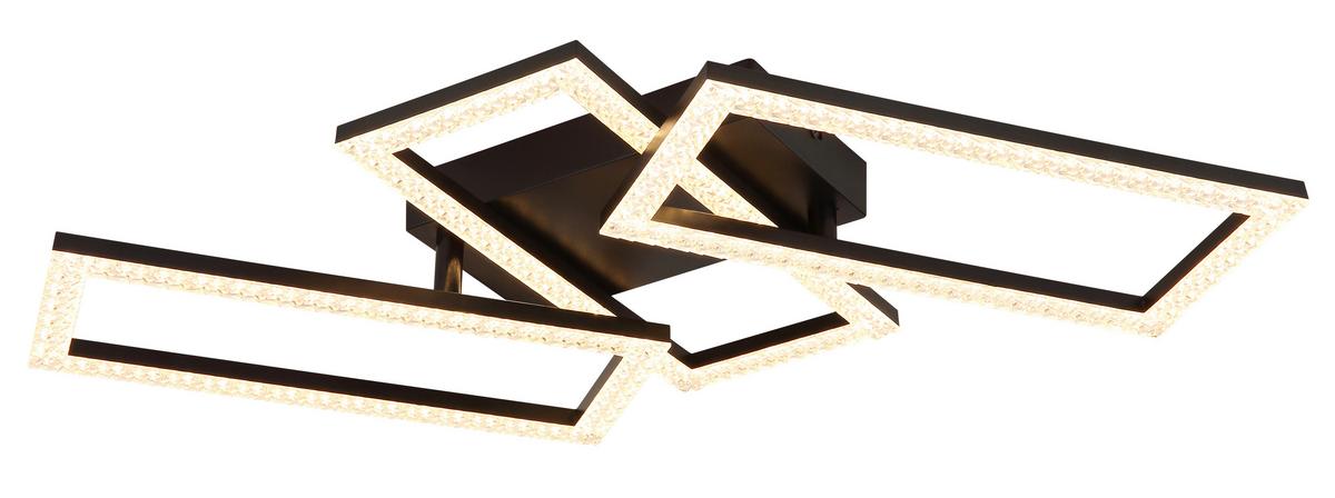 Stropna Led-svetilka Sapena, S Sijalko - črna/prozorno, Design, umetna masa (61,4/34/9,3cm) - Globo