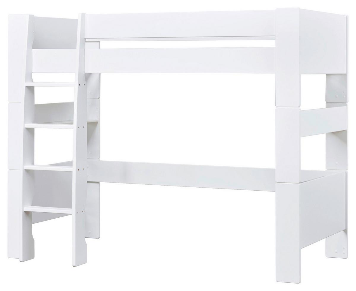 Hochbett PURE Weiß ca. 90x200 cm - Naturfarben/Weiß, MODERN, Holz/Holzwerkstoff (90/200cm) - MID.YOU