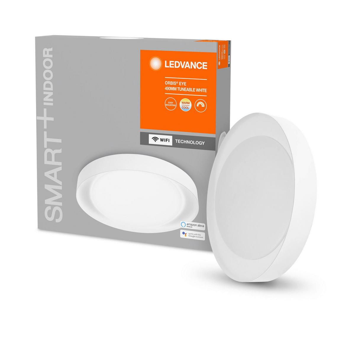 LAMPA SUFITOWA SMART WIFI ORBIS EYE RD 490 - biały, Basics, tworzywo sztuczne (49/7,6cm) - Ledvance