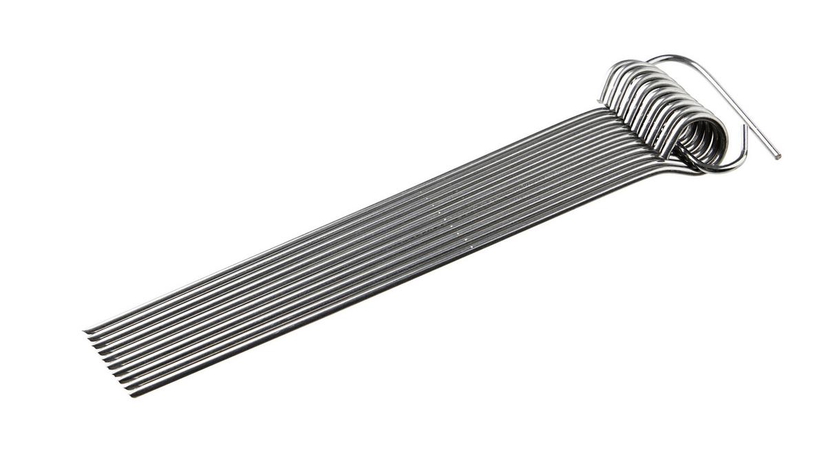 Spieße Roulade aus Edelstahl, 10 Stk. - Edelstahlfarben, Metall (10cm)