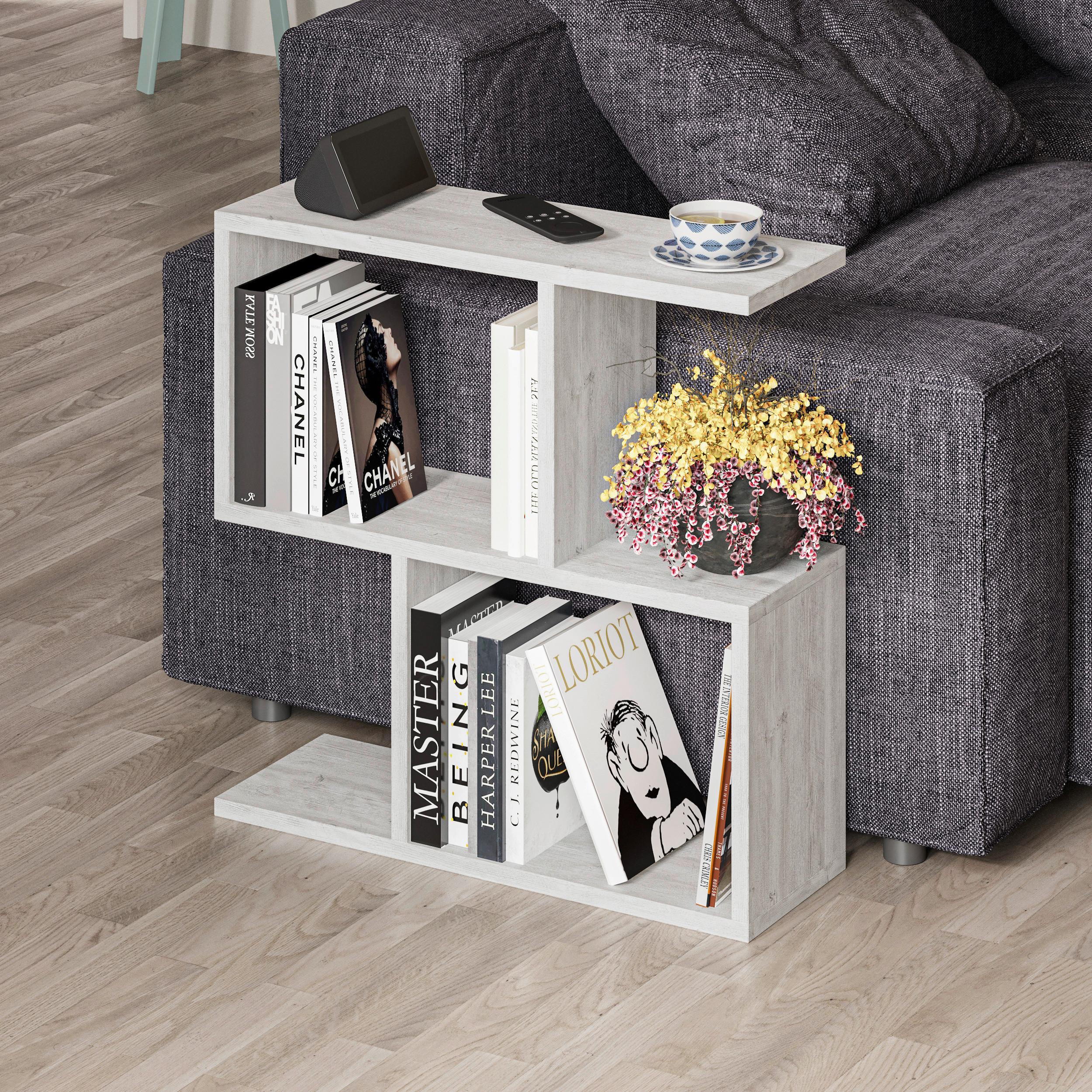 Beistelltisch Homemania ca. 60x20x60 cm Weiß/Eiche - Eichefarben/Weiß, Design, Holzwerkstoff (60cm) - Livetastic