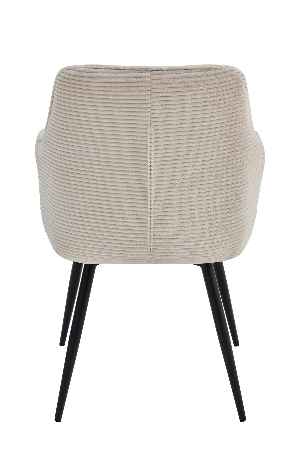 ARMLEHNSTUHL-SET VERONA II S 2ER-SET - Beige/Schwarz, MODERN, Textil/Metall (55/85/61cm) - P & B