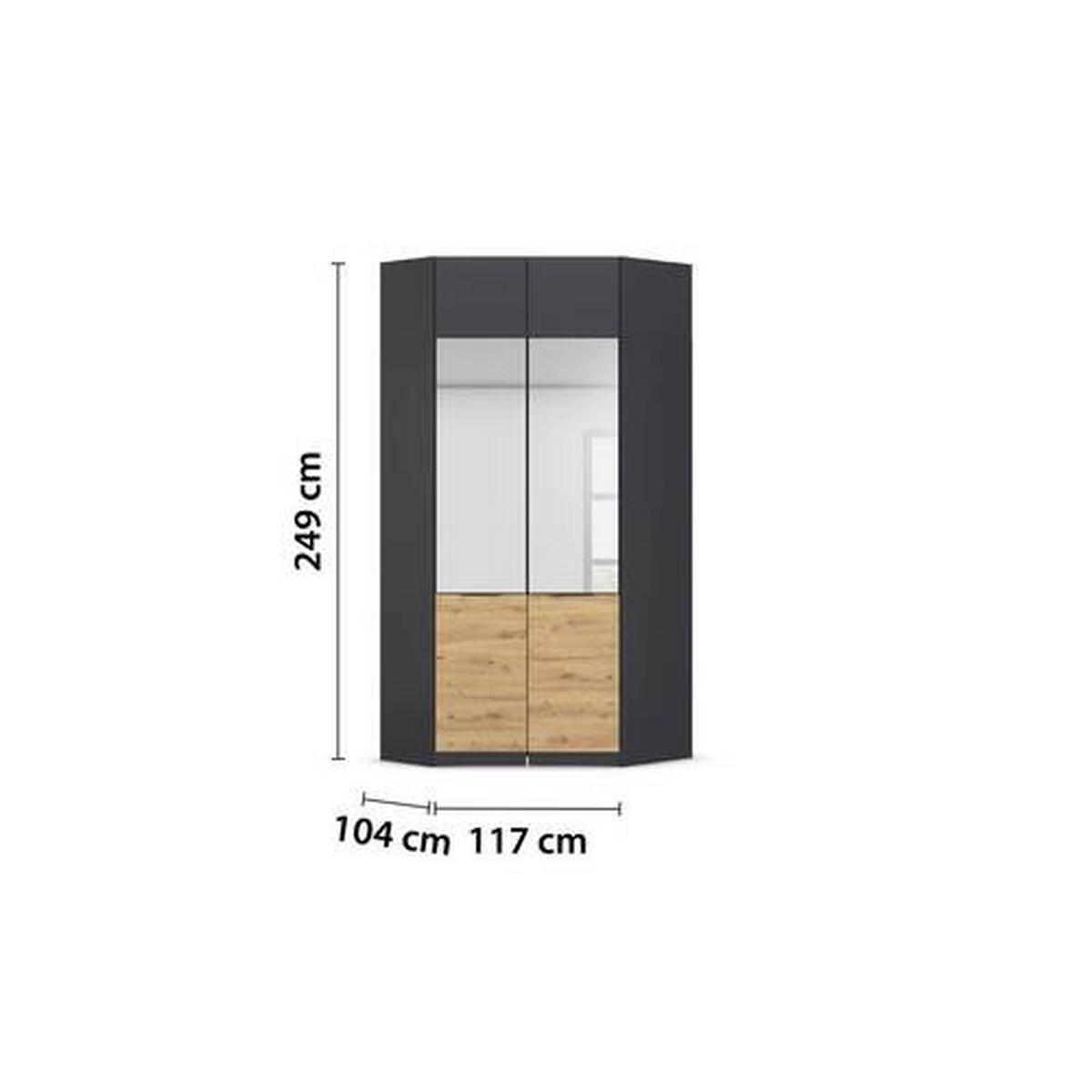 DULAP MAX-EXTRA - gri, Konventionell, material pe bază de lemn (117/39/104cm) - Modern Living