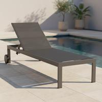 Sonnenliege Acamp Rimini Metall / Textil verstellbar - Anthrazit, Basics, Textil/Metall (60/35/198cm) - Gardenson