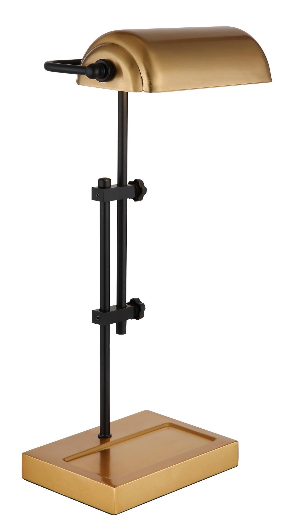 Tischleuchte Marid Weiß/Goldfarben max. 60 Watt - Goldfarben/Schwarz, KONVENTIONELL, Metall (26,5/18,2/50cm) - Globo