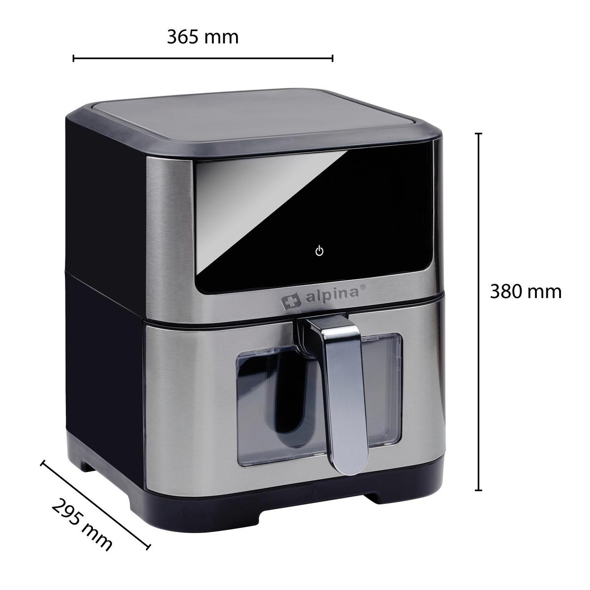 Heißluftfritteuse Alpina Schwarz/Silber max. 1800Watt - Silberfarben/Schwarz, Basics, Kunststoff/Metall (38/29,5/36,5cm) - Alpina 6287