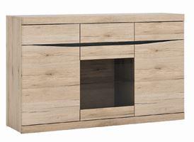 Komoda Summer - hrast San Remo, Moderno, staklo/drvni materijal (150/92/40cm) - Modern Living