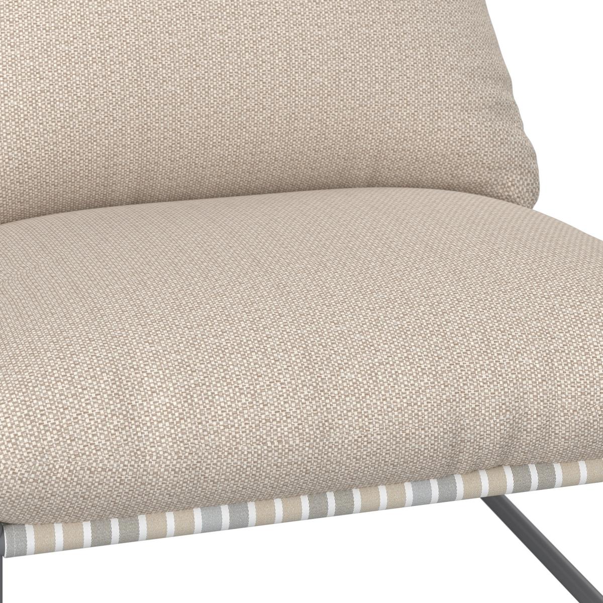 Loungegarnitur Lino creme Textil, Metall inkl. Abdeckung - Dunkelgrau/Multicolor, Modern, Glas/Textil - Bessagi Garden