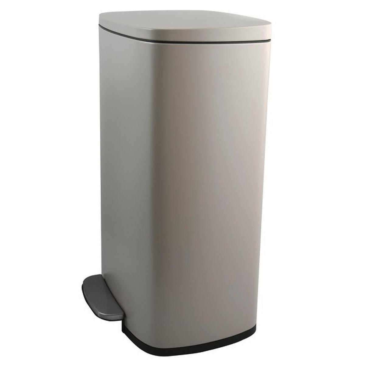 Treteimer Akira Matt-Taupe - Taupe/Schwarz, Basics, Kunststoff/Metall (42,7/29,7/64,3cm) - Spirella