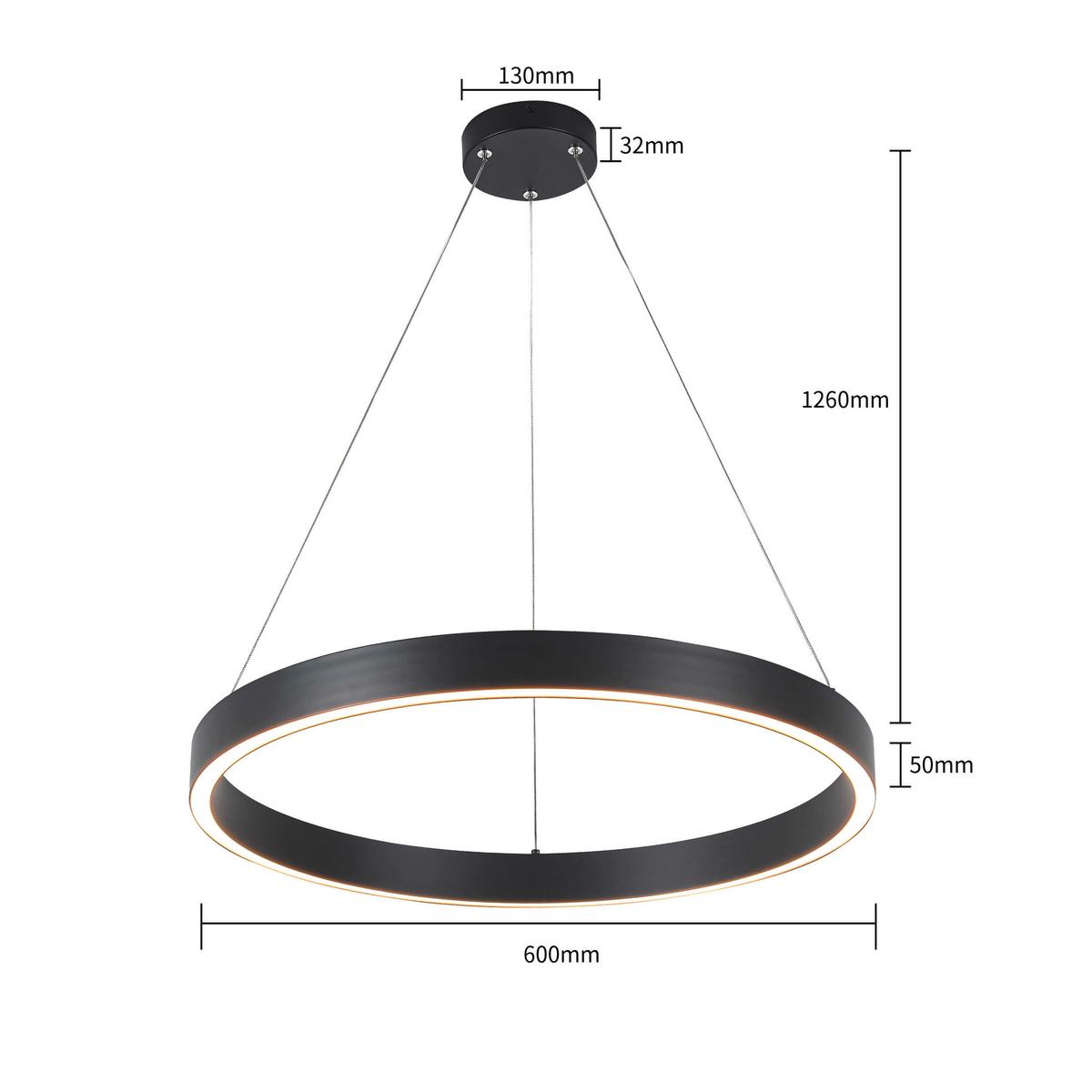 Led-hängeleuchte Lp-03371p Sbk Midway - Schwarz, Design, Metall (126/60/60cm)