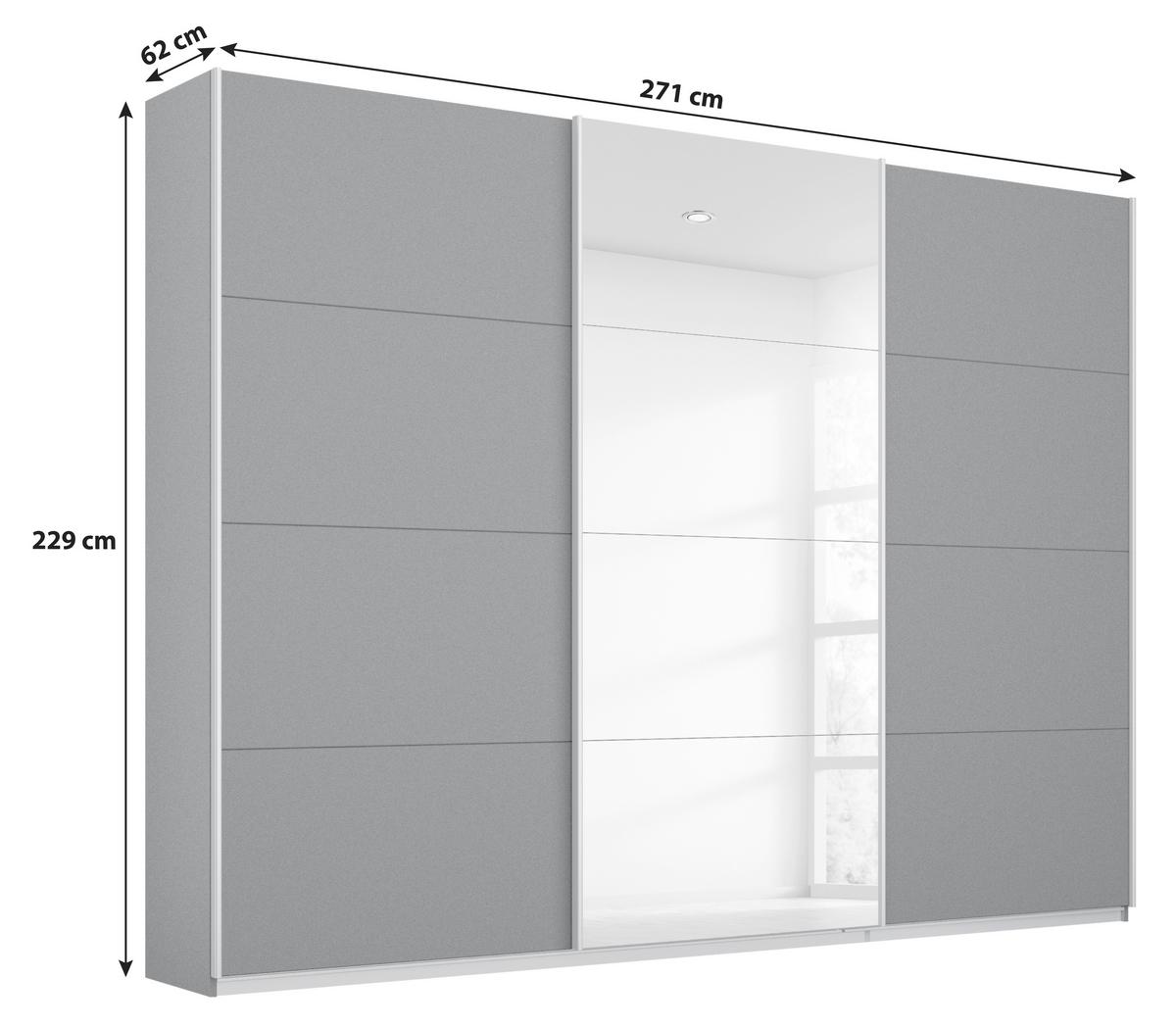Dulap cu uși culisante MIAMI - gri, Modern, material pe bază de lemn (271/229/62cm)