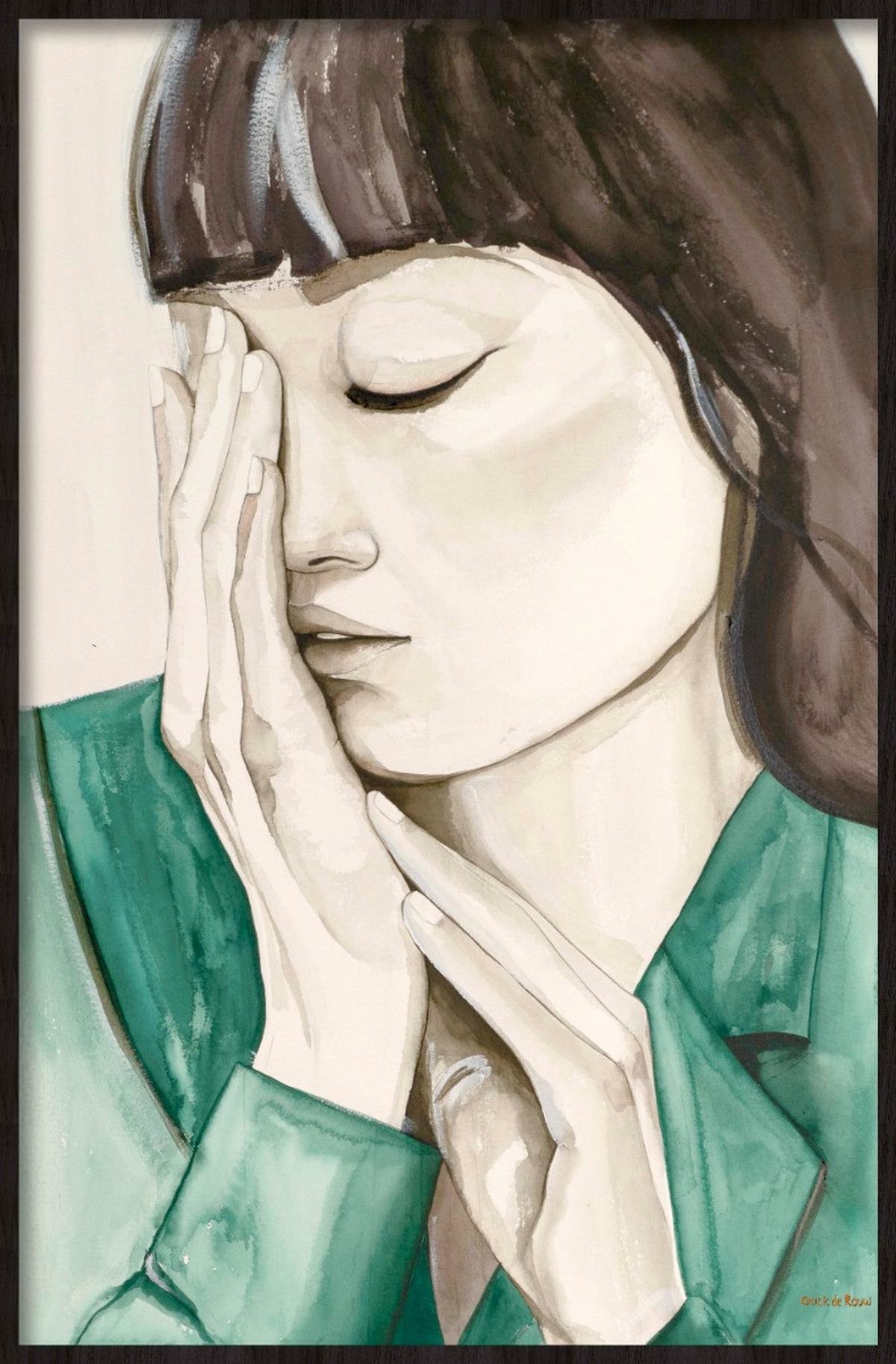 BILD STL-DE-ROUW-002-98X148-FRX-FRZ - Schwarz/Grün, Basics, Holz/Kunststoff (98/148/10cm)