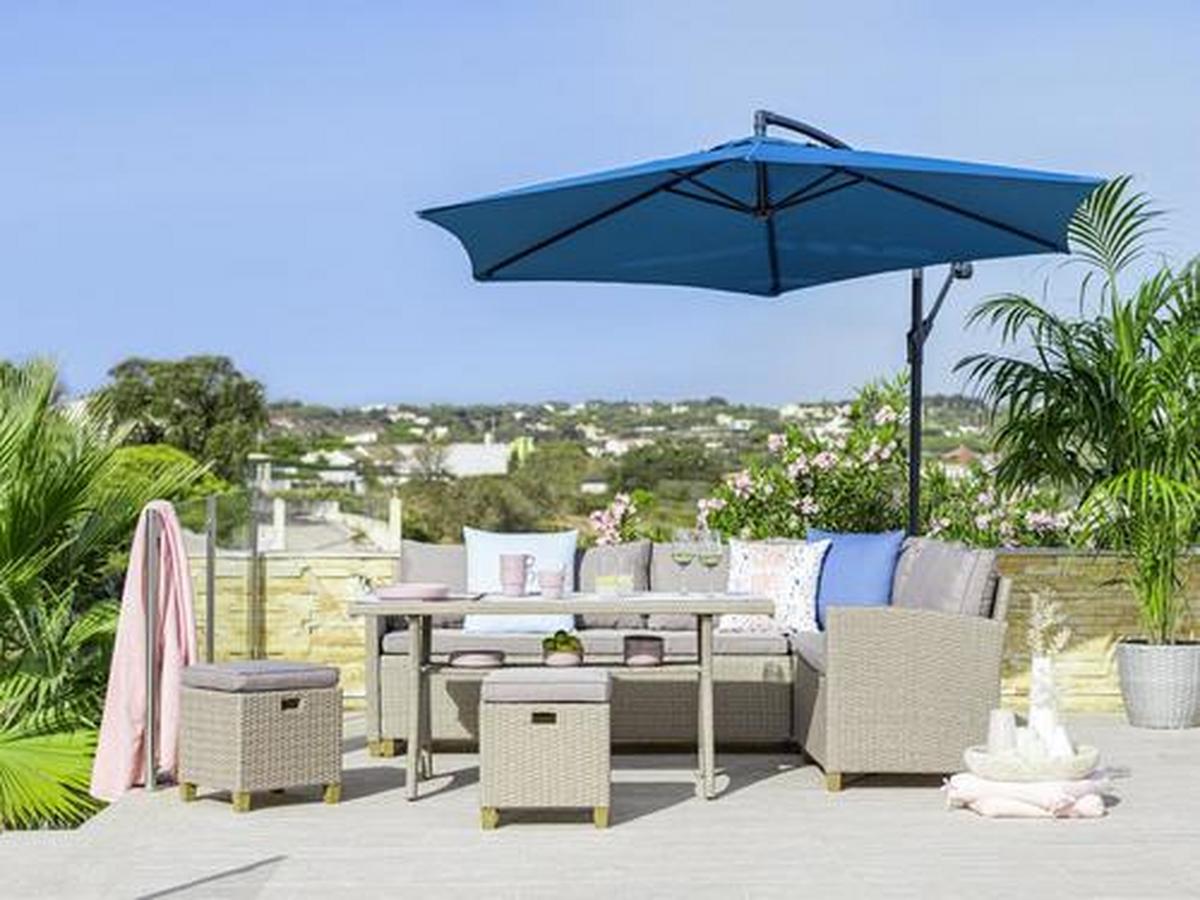 Loungegarnitur Liow 2 in Beige - Beige/Braun, Glas/Kunststoff (235/175cm) - Mömax