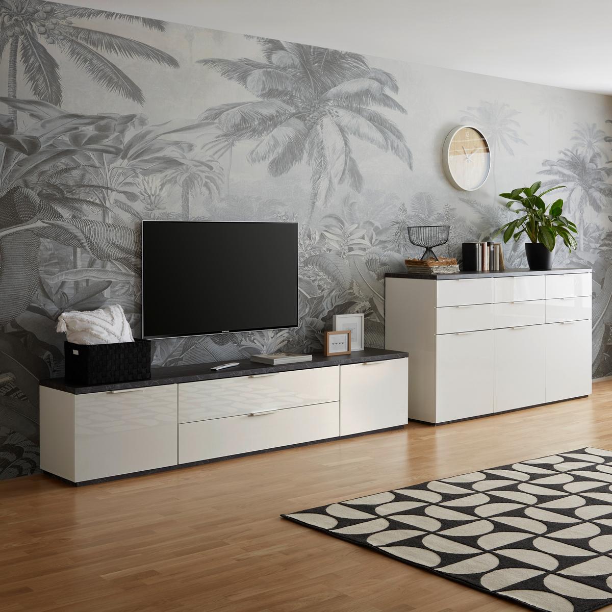 Sideboard Mundi in Anthrazit/Weiß - Anthrazit/Weiß, MODERN, Holzwerkstoff (180/102/50cm) - Premium Living