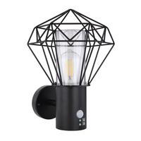 Außenleuchte Horace in Schwarz max. 15 Watt - Klar/Schwarz, Basics, Kunststoff/Metall (22,5/27,5/34cm) - Globo