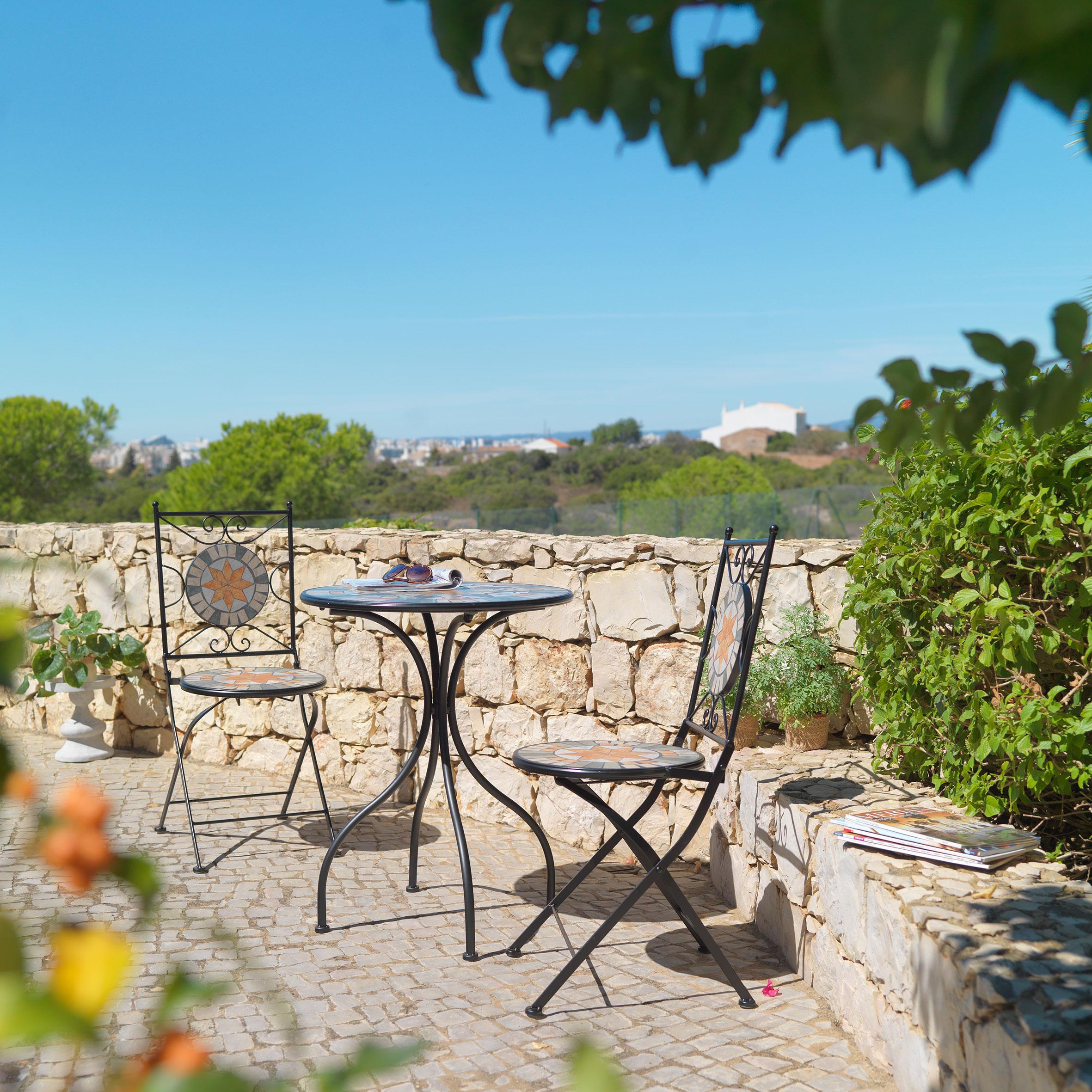 Gartenstuhl Luca in Multicolor - Multicolor, MODERN, Stein/Metall (38/92/46cm) - Bessagi Garden