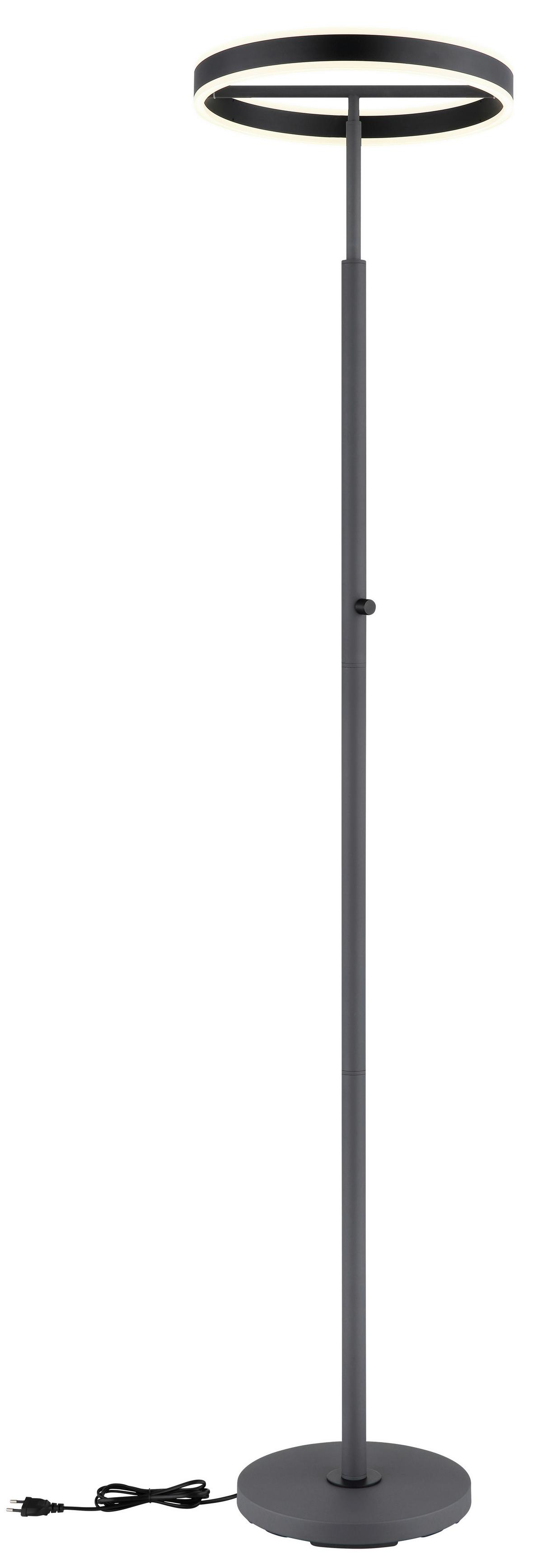 Led Podna Svjetiljaka Emanuel - bijela/crna, Design, metal/plastika (40/181cm) - Globo