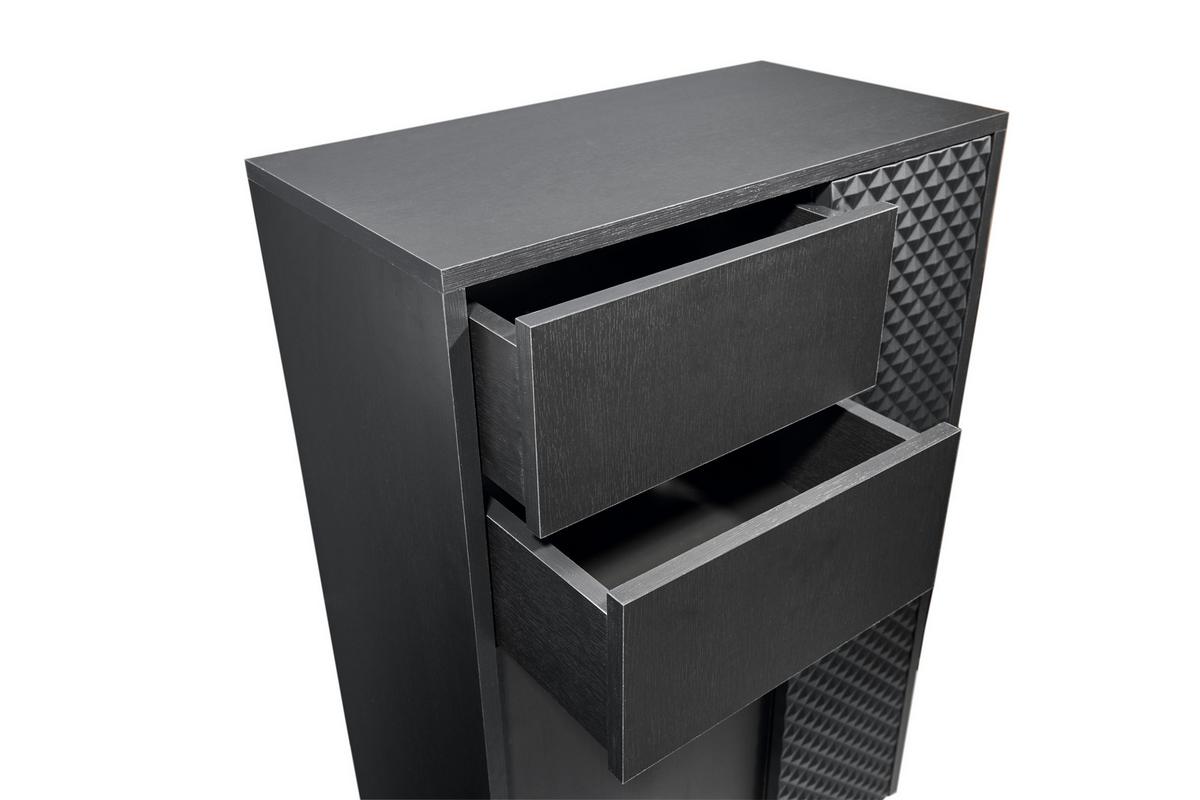 SZAFKA ŚREDNIA BERLIN - czarny, Modern, materiał drewnopochodny/metal (60/106/32cm) - MID.YOU